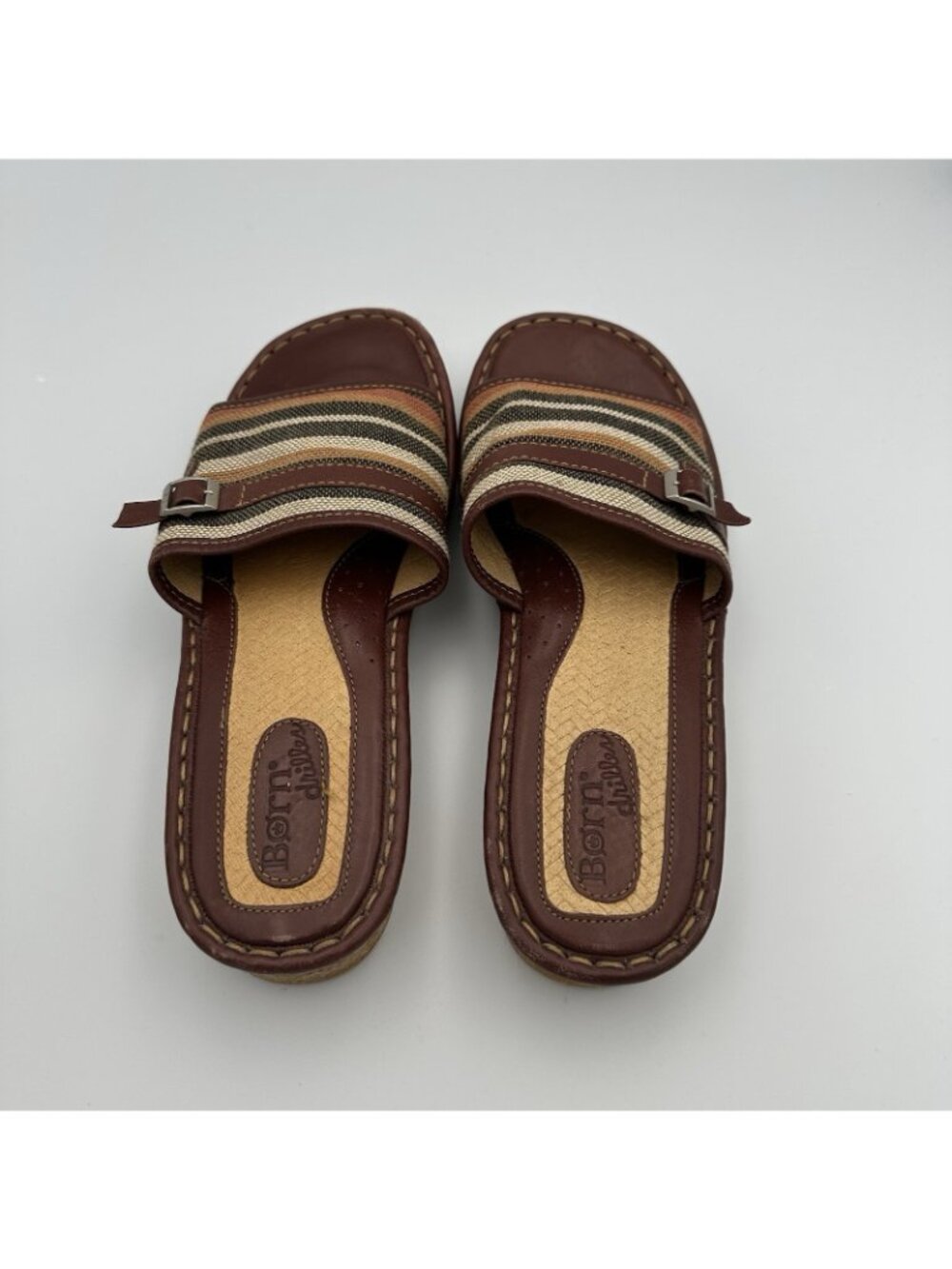Born Drilles Women’s Size 9 US Brown Leather Espadrilles Slip On Sandals W8905 - Picture 7 of 14